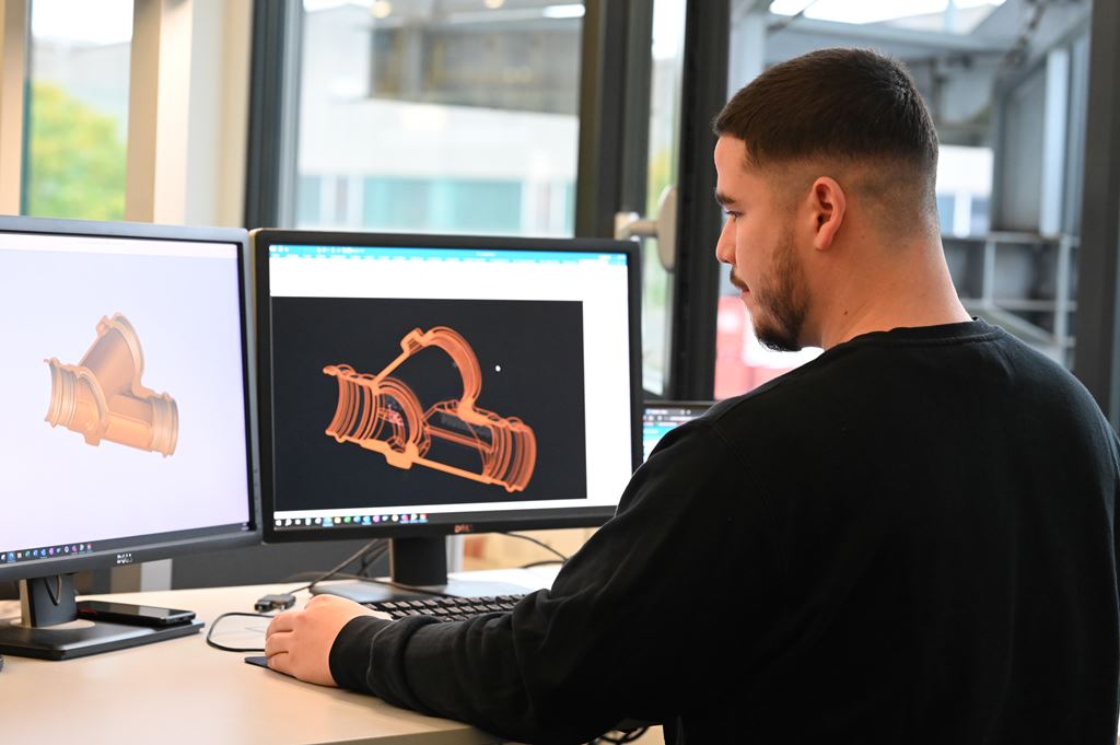 In der hauseigenen Konstruktionsabteilung wird jedes Element der Nussbaum Systeme und Gesamtlösungen digital entworfen.