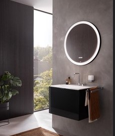 Der LED-Lichtspiegel Round Black